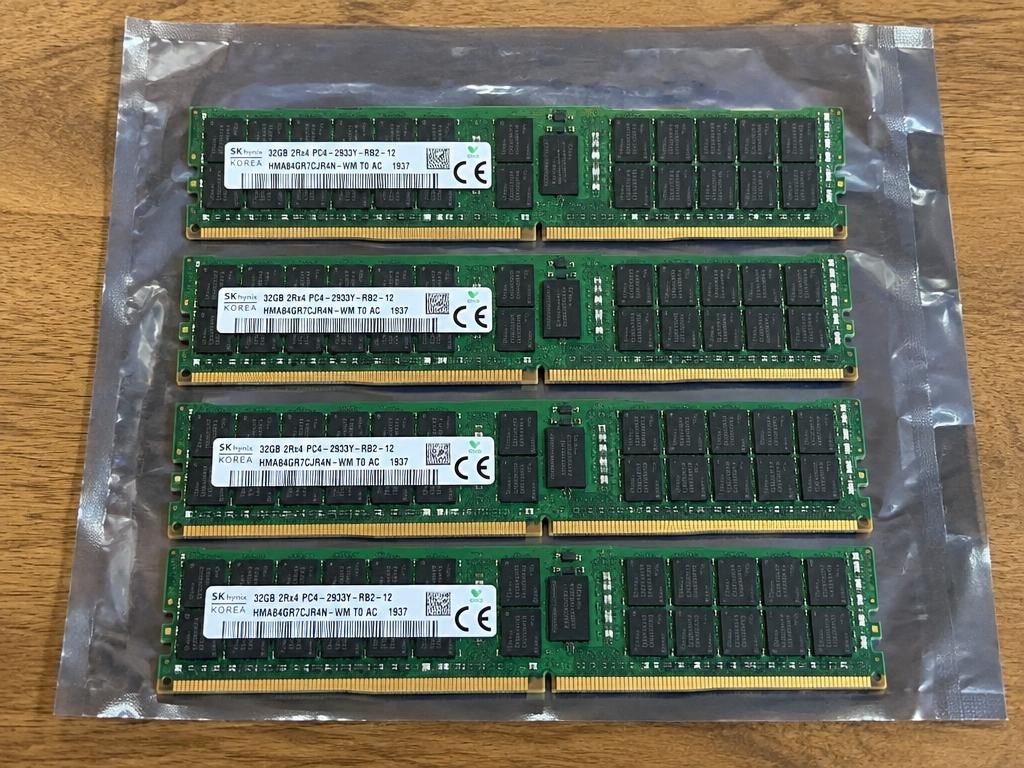 4x 32GB DDR4 2933 ECC RDIMM (128GB kit)