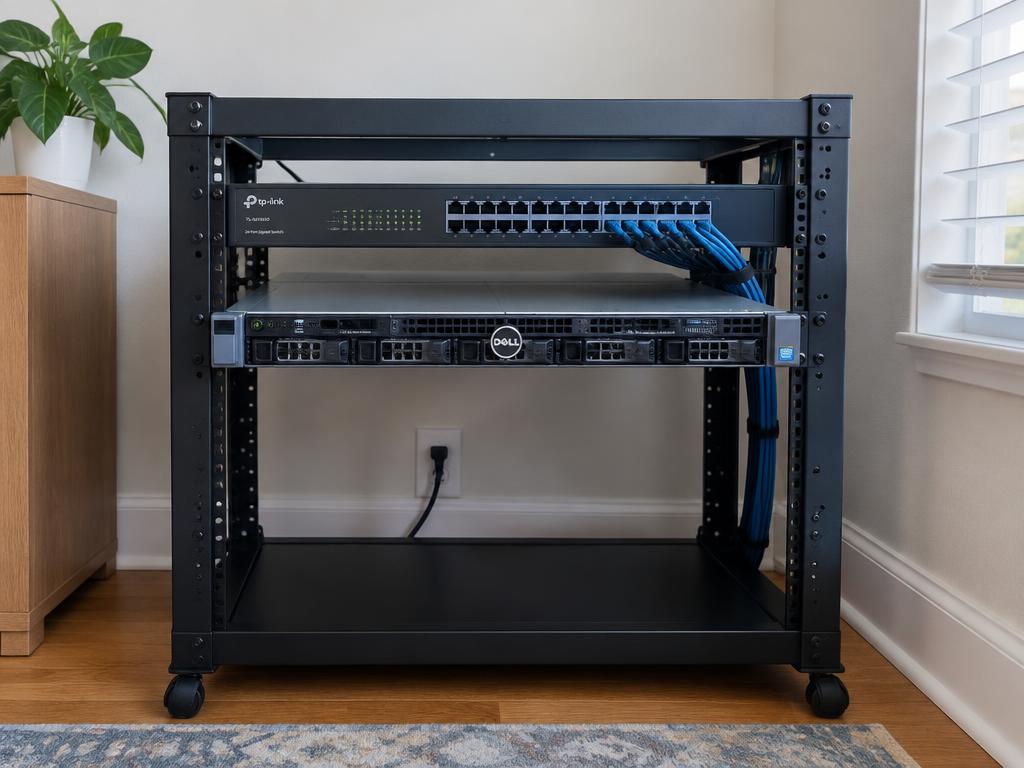 Dell R630 1U + 24-port switch + 9U rack